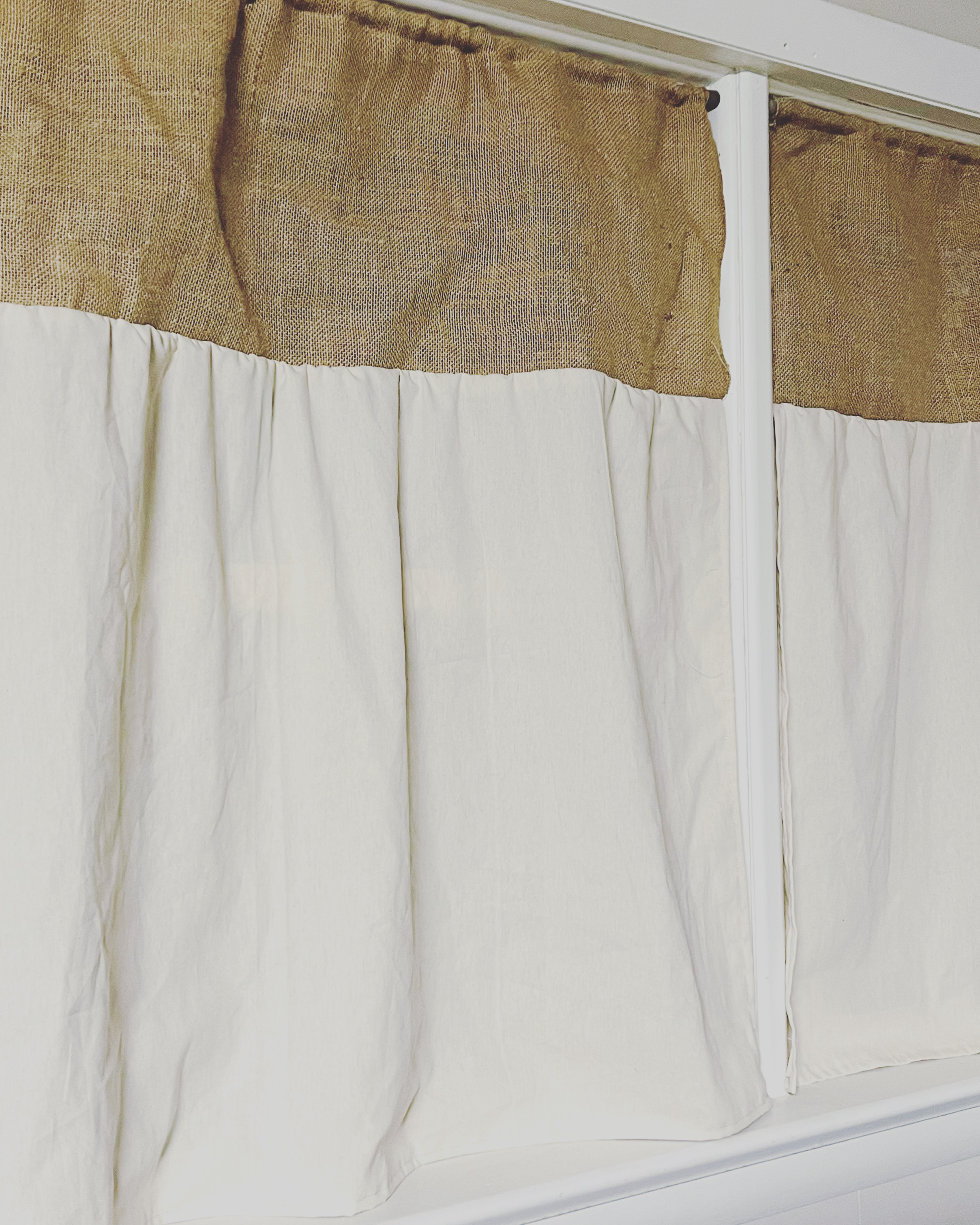 Burlap and linen handmade curtains